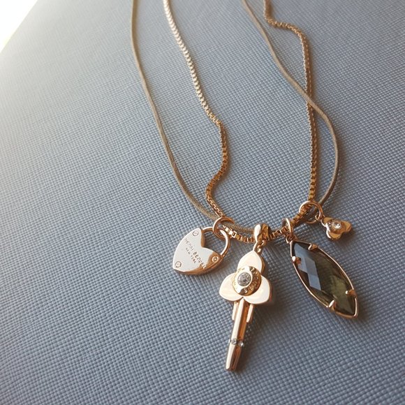 Brand New RARE Henri Bendel Rose Gold Necklace with Charms Pendants - Picture 10 of 11